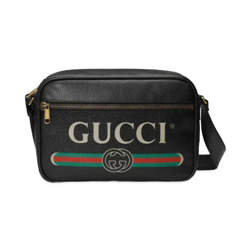 GUCCI Vintage Logo Print Shoulder Bag ”Black”
