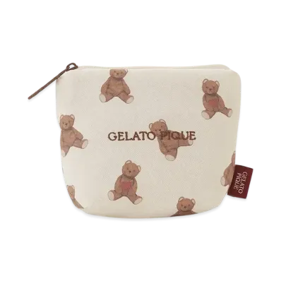 GELATO PIQUE Valentine Heart Bear Allover Pattern Tissue Pouch "Cream"