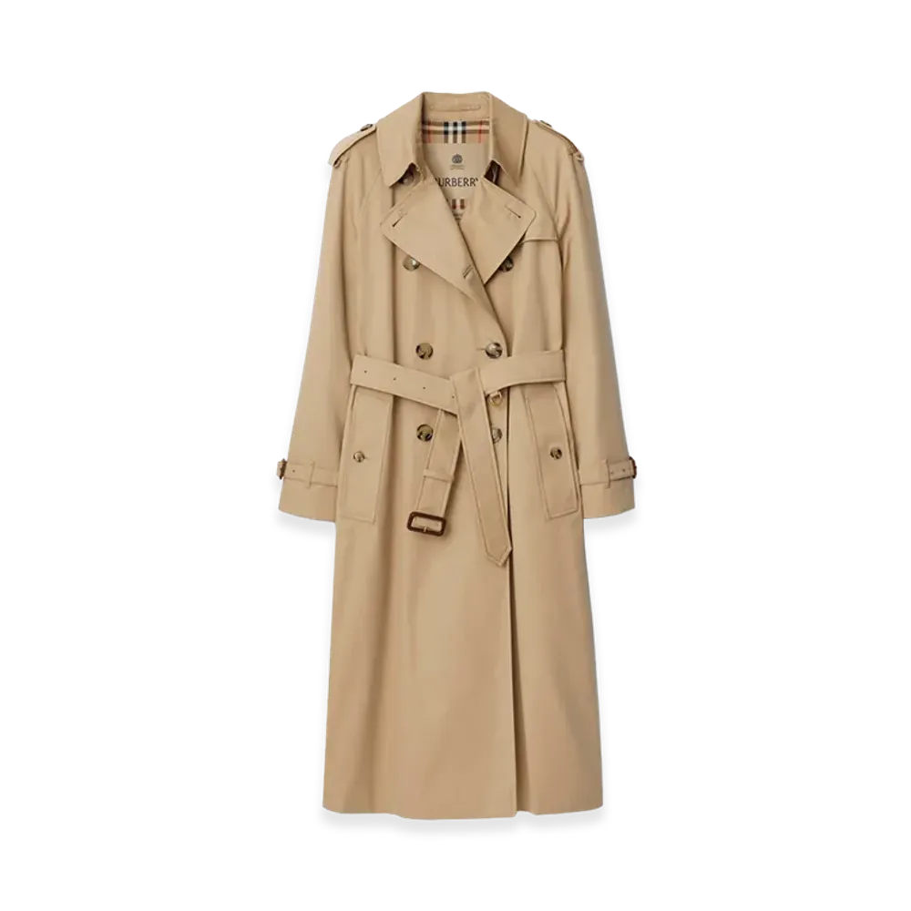 Burberry Women's Long Waterloo Heritage Trench Coat "Honey Beige"