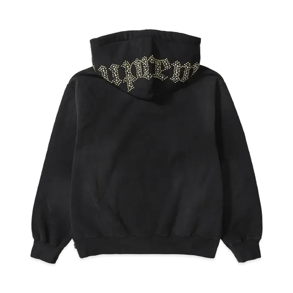 Supreme Overdyed Studded Hooded Sweatshirt "Black"