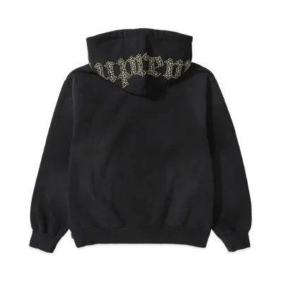 Supreme Overdyed Studded Hooded Sweatshirt "Black"