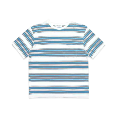 WACKO MARIA STRIPED T-SHIRT "Blue"