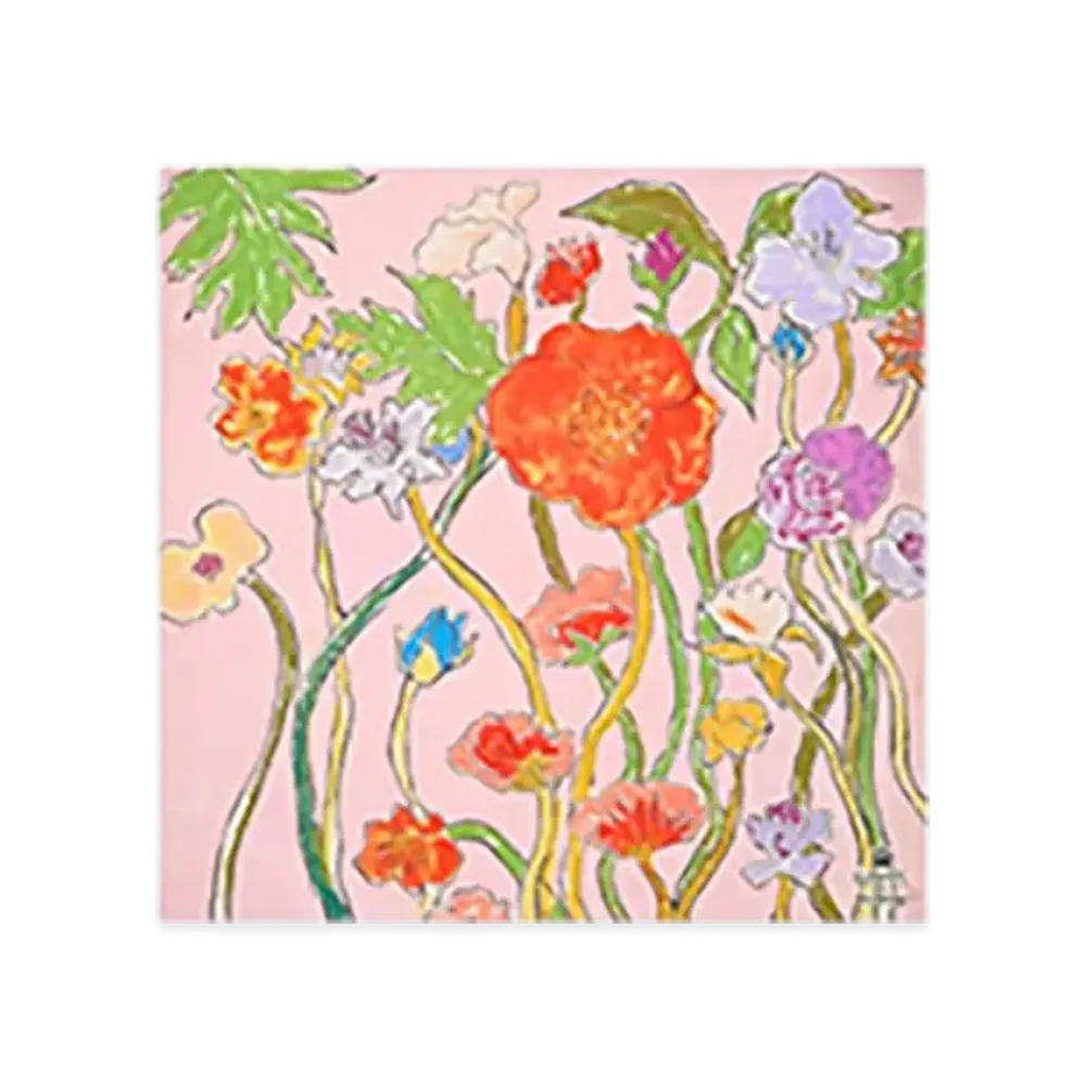 Burberry Highgrove Cascade Flower Silk Scarf "Pink"