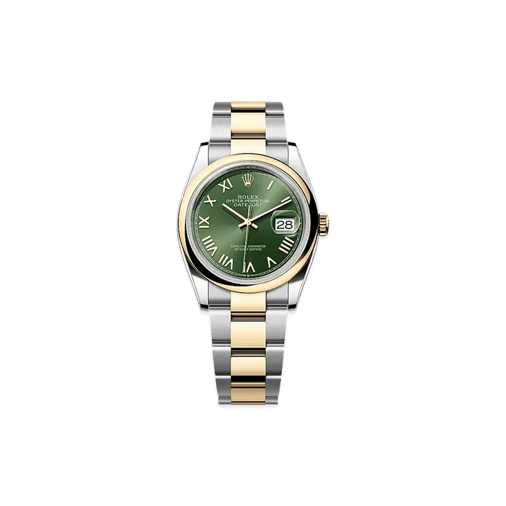 ROLEX Datejust 36 Oystersteel & Yellow Gold "Olive Green"
