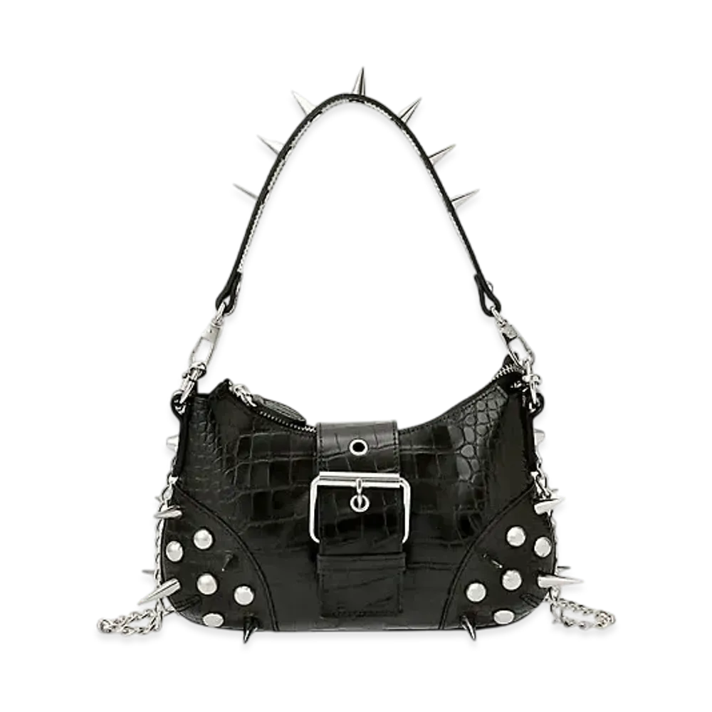 JUNYA WATANABE Women Shoulder Bag With Crocodile Needle Studs "Black"