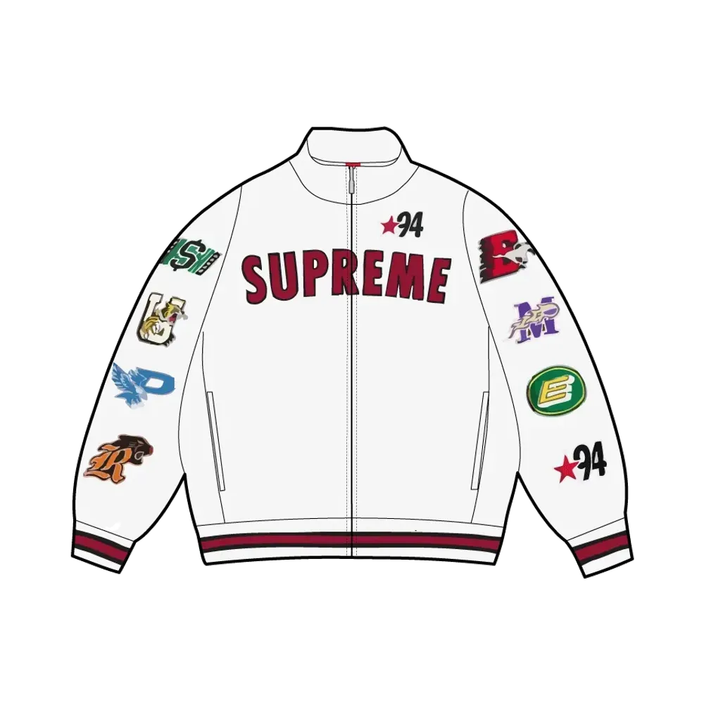 Supreme Mascots Zip Up Sweatshirt "White"