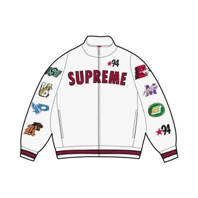 Supreme Mascots Zip Up Sweatshirt "White"