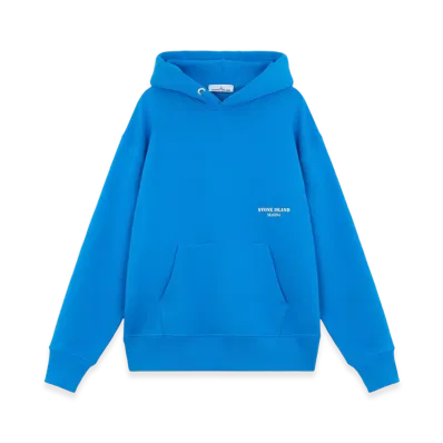 Stone Island 638X5 Cotton Fleece Stone Island Marina Oversized Fit Hooded Sweatshirt - 24FW "Bright Blue"