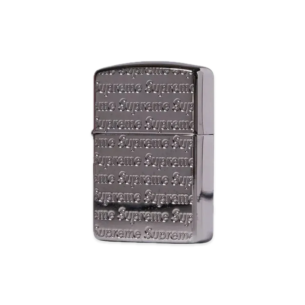 Supreme Repeat Engraved Zippo "Silver"