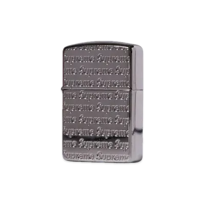 Supreme Repeat Engraved Zippo "Silver"