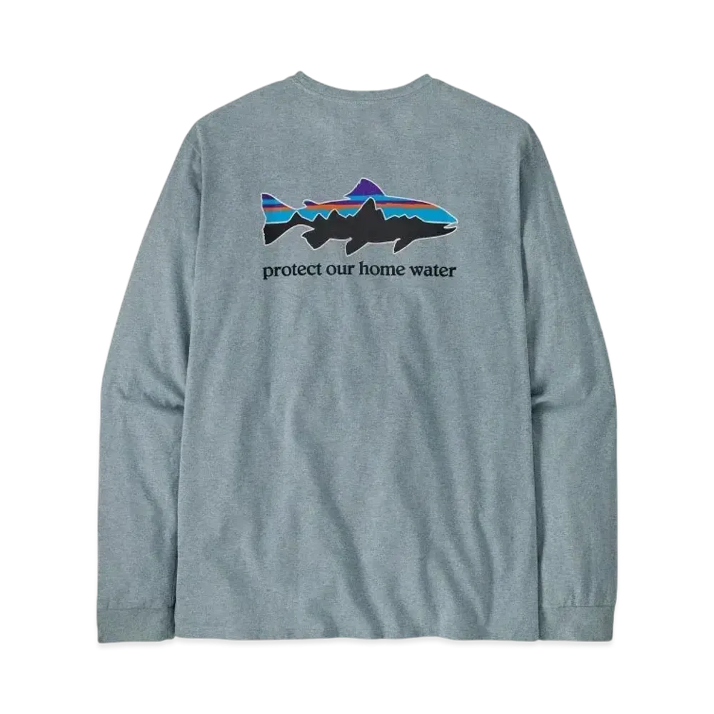 Patagonia Men's Longsleep Home Water Trout Responsibility "Thermal Blue"
