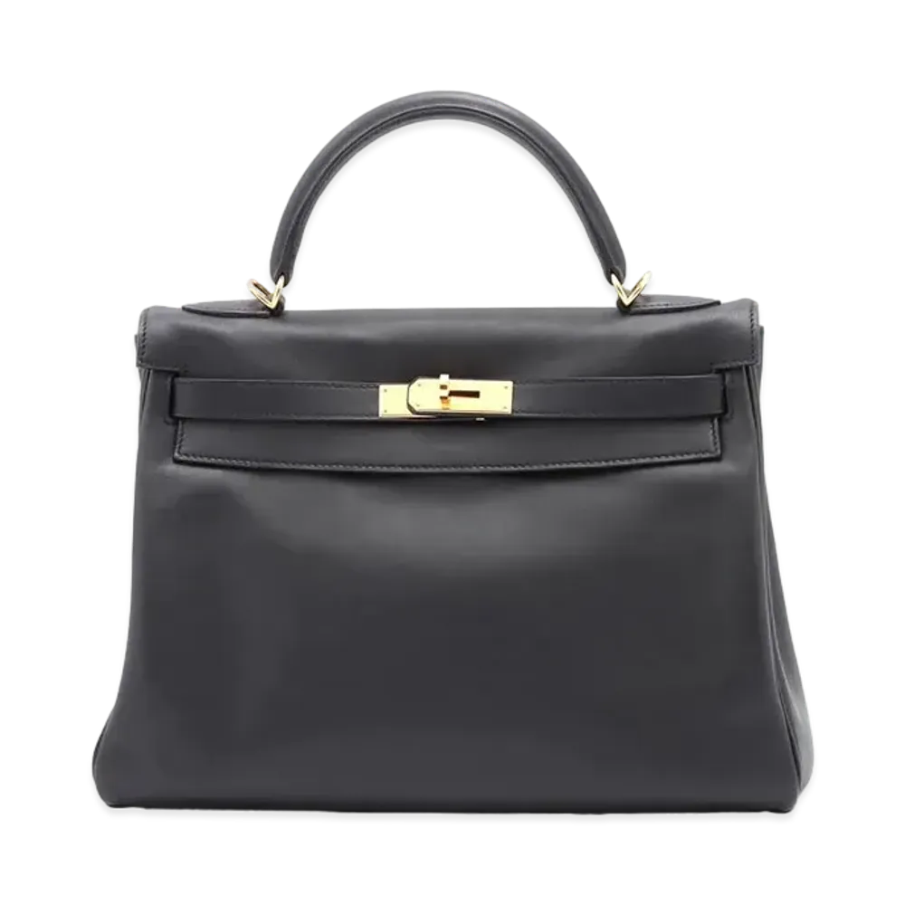 Hermes Kelly Retourne Swift "Noir/Gold"
