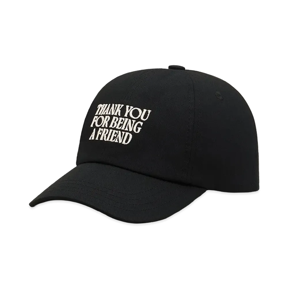 AMI PARIS Cotton Thank You For Being A Friend Embroidery Cap "Black"