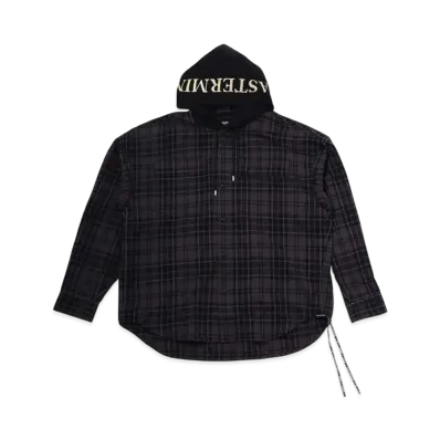 mastermind WORLD Hooded Plaid Shirts "Gray Base (Block Plaid)"