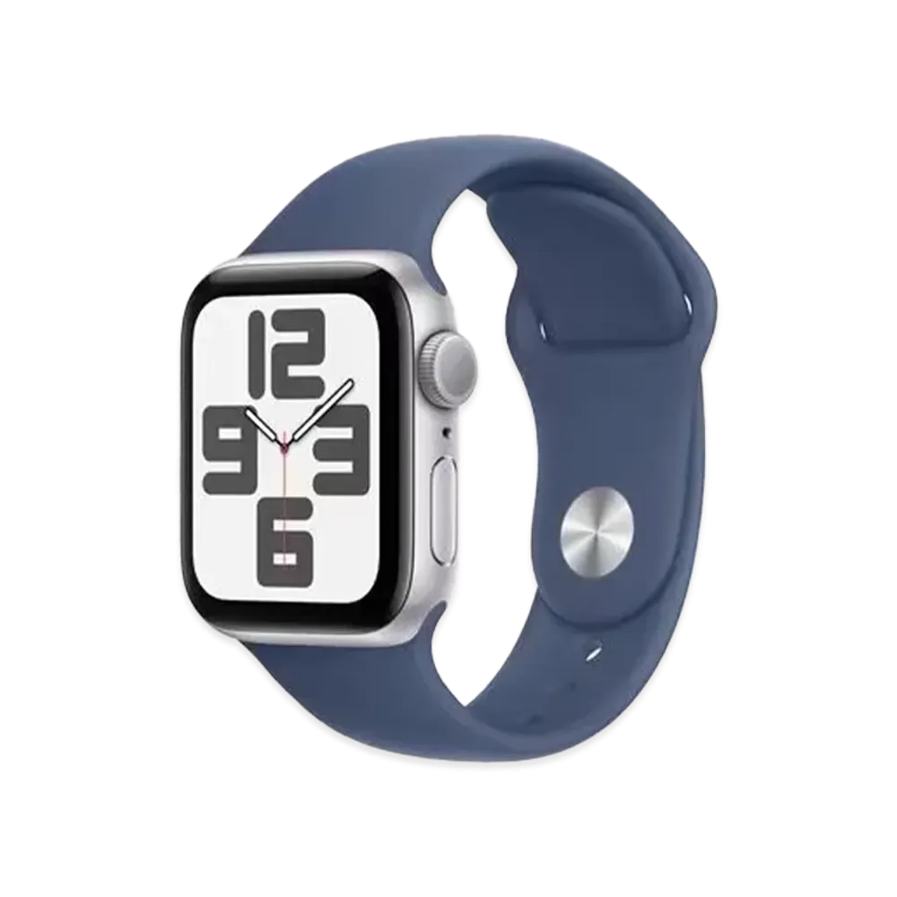 Apple Watch SE (GPS) 40mm Aluminum Case Denim Sport Band "Silver"