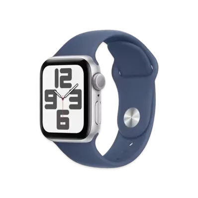 Apple Watch SE (GPS) 40mm Aluminum Case Denim Sport Band "Silver"
