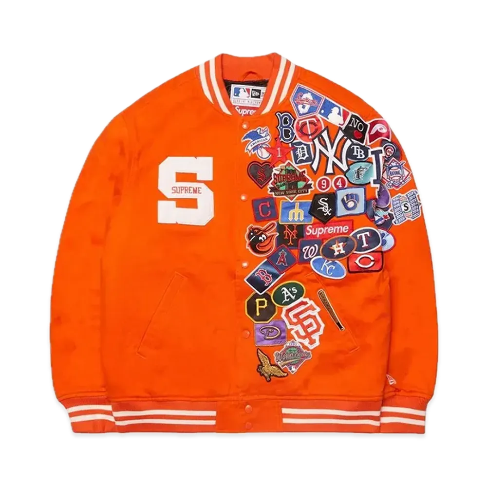 Supreme x New Era x MLB Varsity Jacket "Orange"