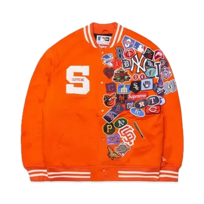 Supreme x New Era x MLB Varsity Jacket "Orange"