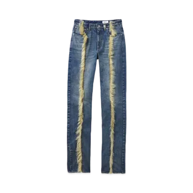 Alexander McQUEEN Shearling Trim Jeans "Indigo"
