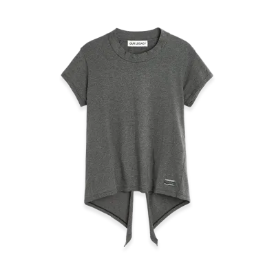 OUR LEGACY Women's Life Vest T-Shirt "Dark Grey Melange Jersey"