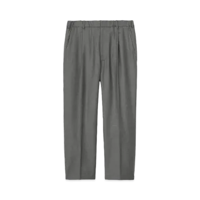 Goldwin One Tuck Wool Relax Pants (Loro Piana) (Unisex) "Mix Charcoal"