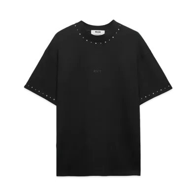 MSGM Jersey T-Shirt With Studs "Black"