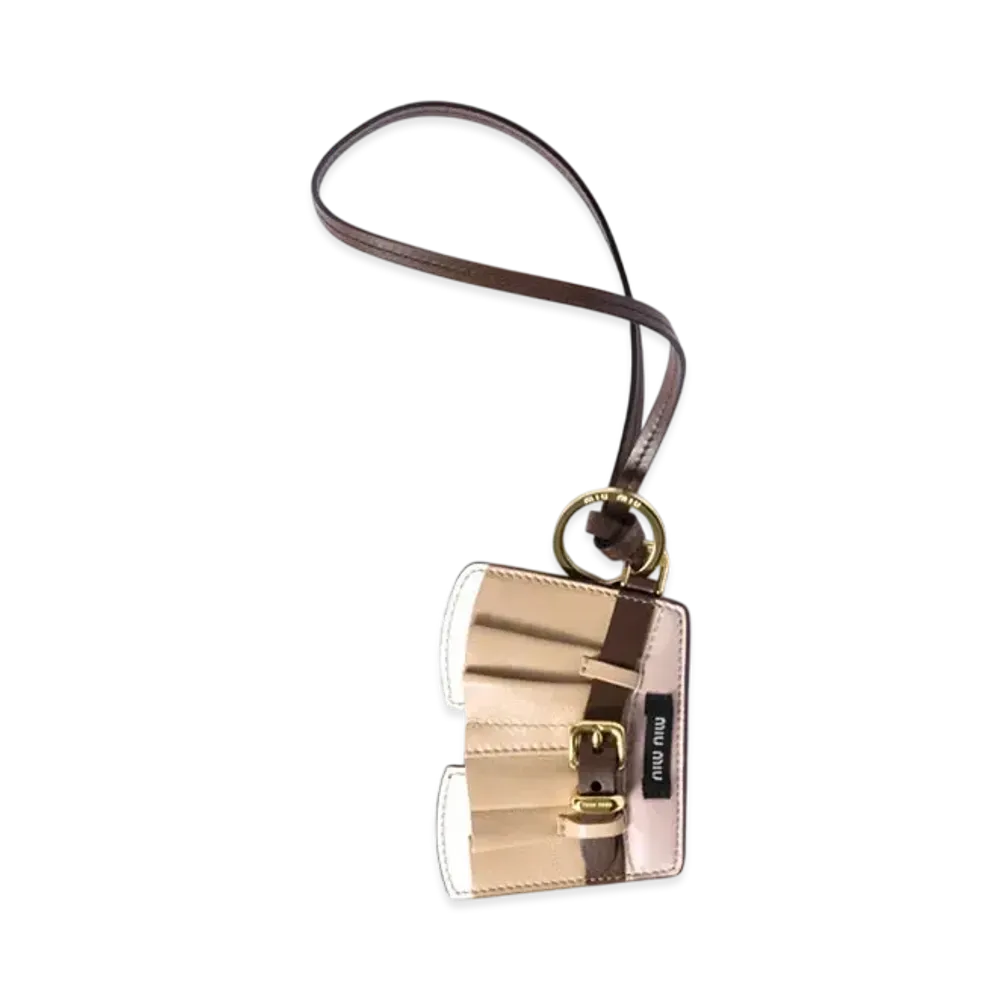 MIUMIU Leather Keychain Trick "Beige"