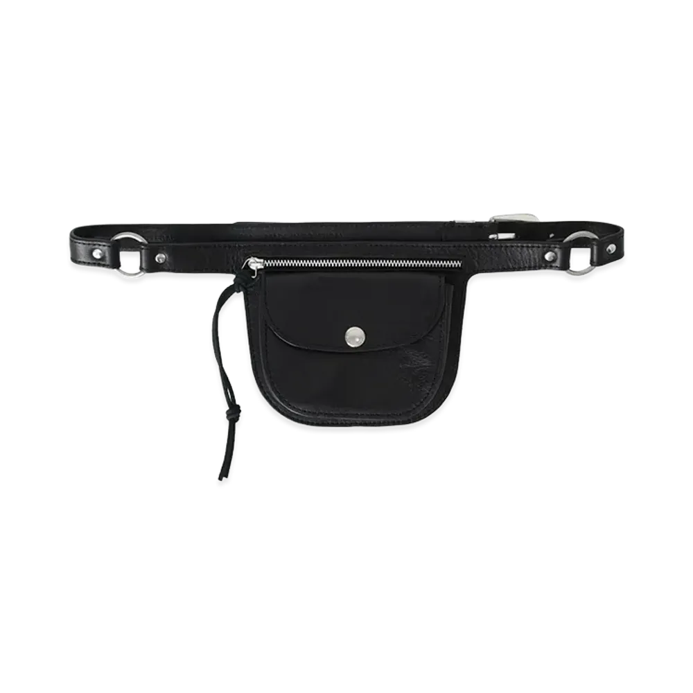 OUR LEGACY Women's Purse Belt "Malleable Black Bull Hide"