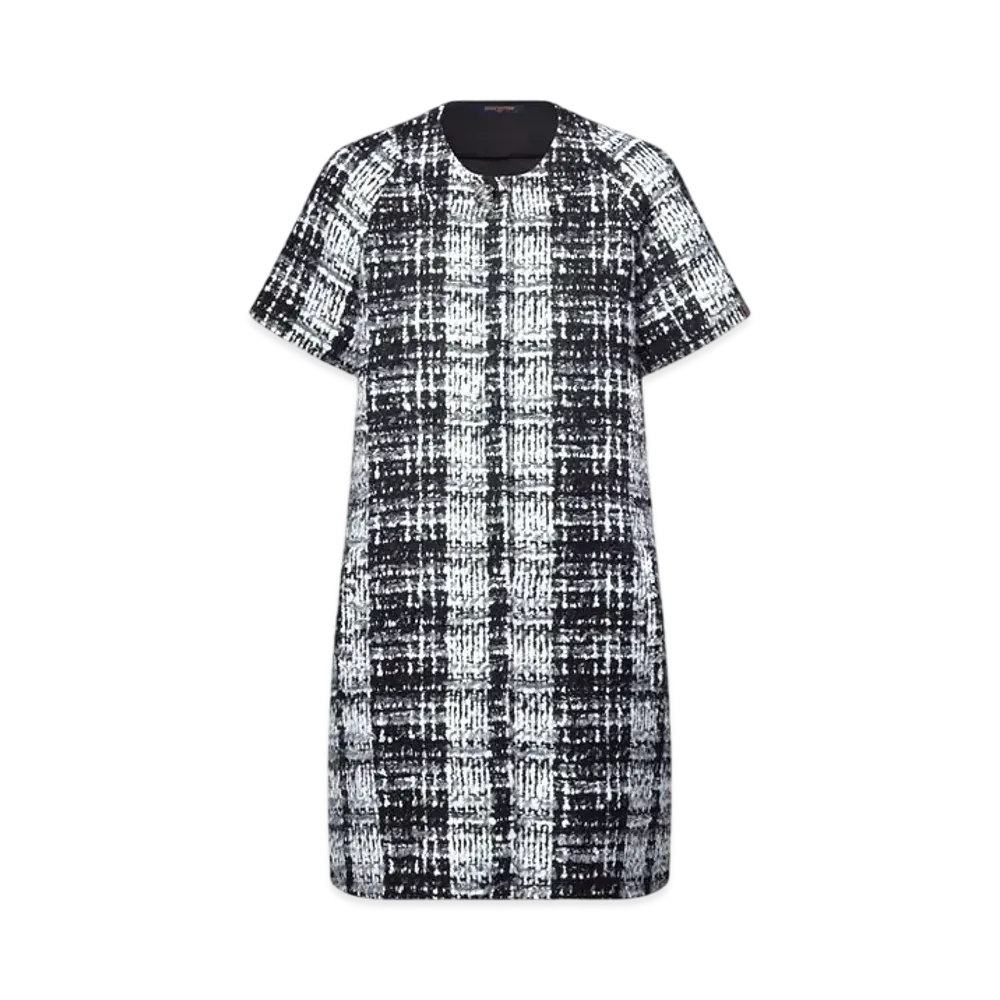 Louis Vuitton Graphic Tweed Short Sleeved Dress "Noir/Blanc"