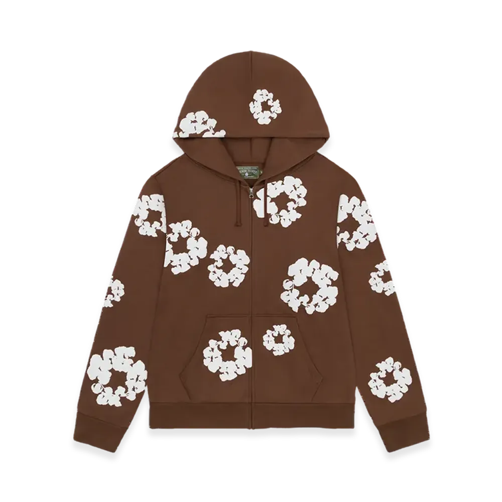 DENIM TEARS Cotton Wreath Zip Hoodie "Brown"