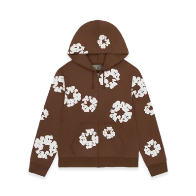 DENIM TEARS Cotton Wreath Zip Hoodie "Brown"