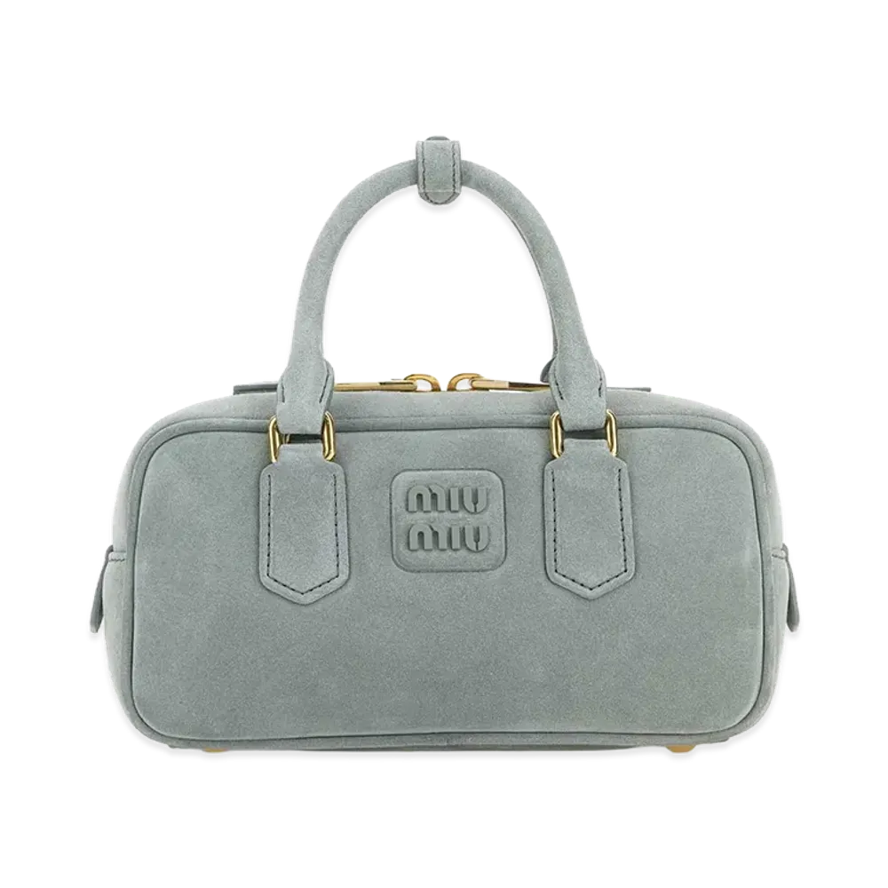 MIU MIU Women's Suede Arcadie Handbag "Powder Blue"