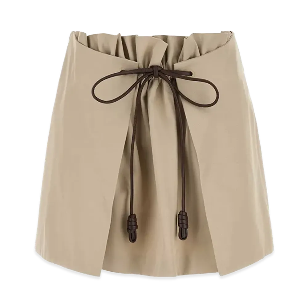 LOEWE Women's Gabardine Mini Skirt "Light Beige"