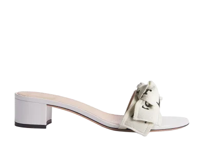 Dior Women's J'Adior Heeled Slide Embroidered Cotton "Ivory"