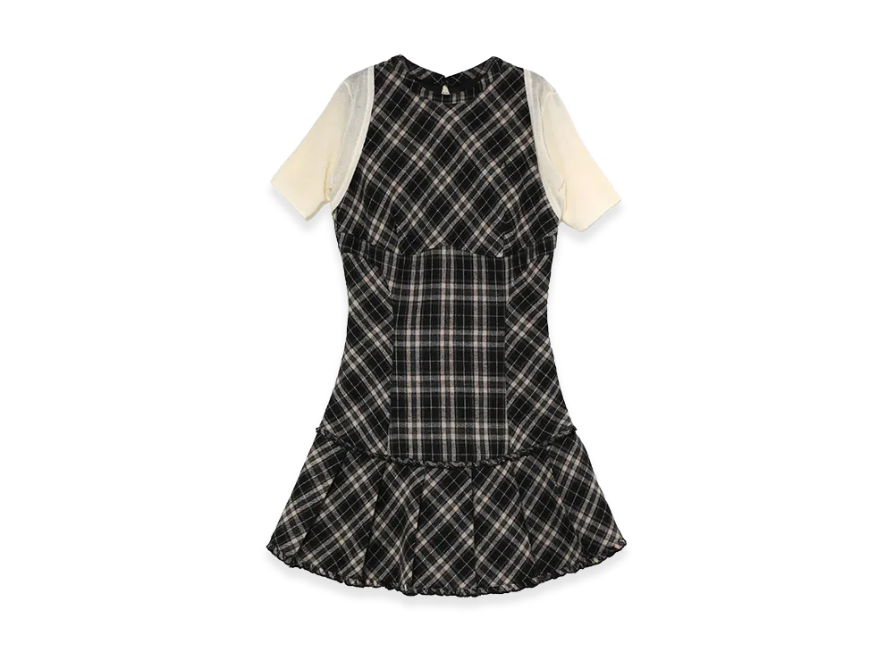 ANDMARY Women's Lulu Check Set Mini Dress "Black"