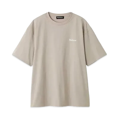 Barbour One Point Basic Logo T-Shirt (Oversized Fit) "Beige"