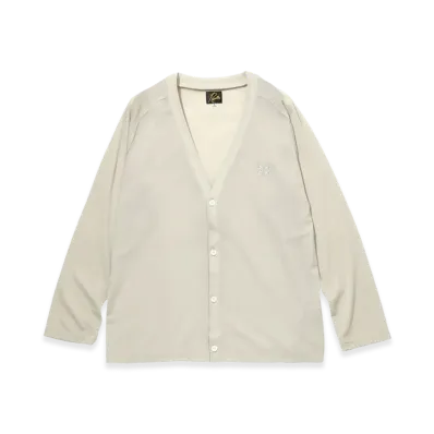 NEEDLES V-Neck Poly Mesh Cardigan "Taupe"