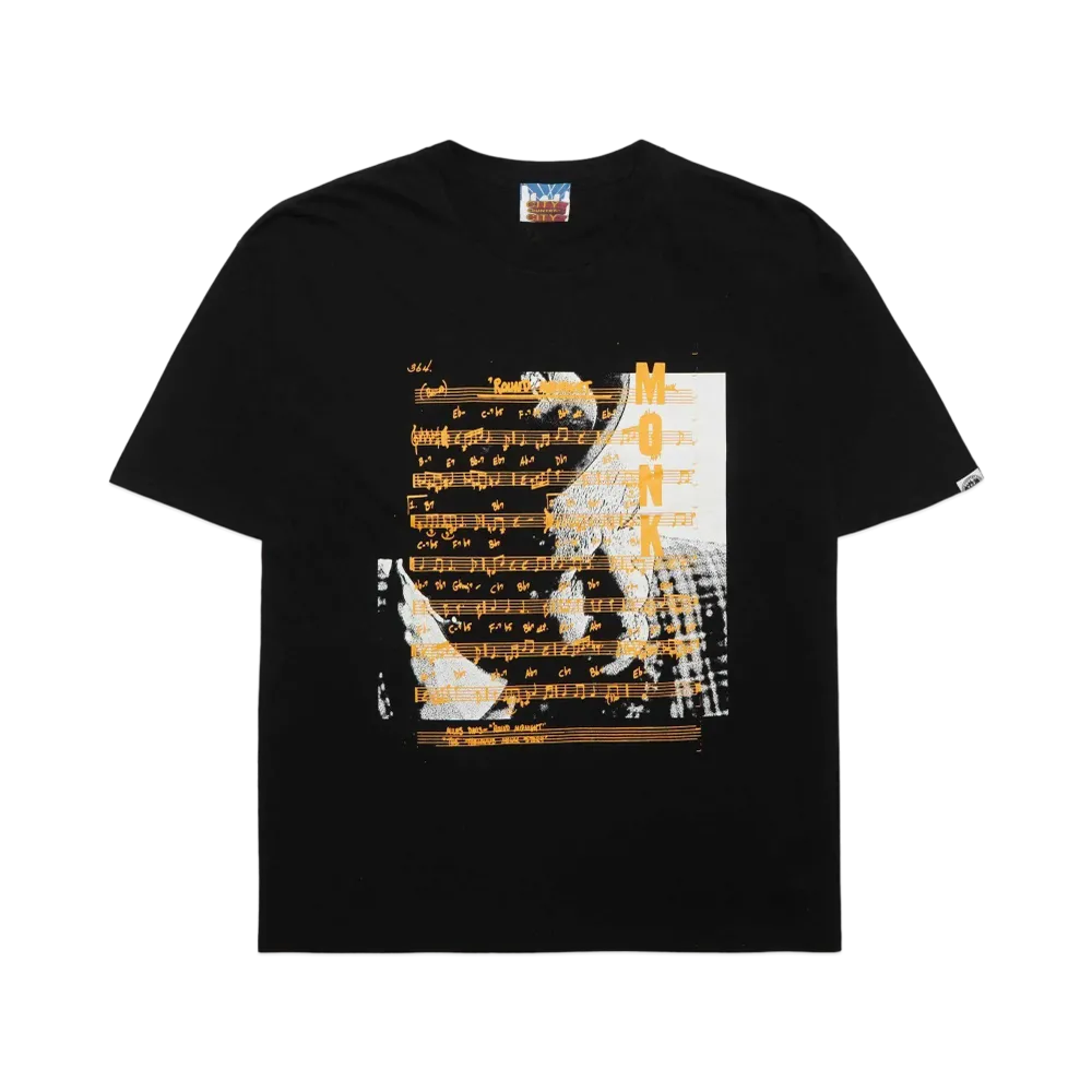 CITY COUNTRY CITY COTTON T-SHIRT THELONIUS MONK'ROUND MIDNIGHT "BLACKxORANGE"