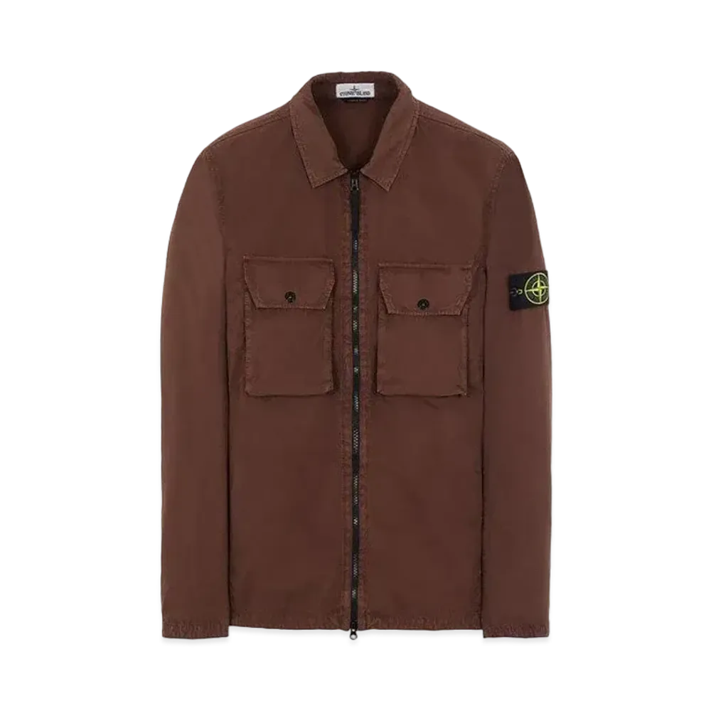 Stone Island 113WN BRUSHED COTTON CANVAS_'OLD' EFFECT "Mahogany Brown"