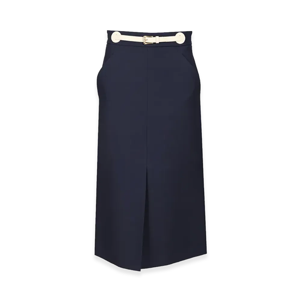Valentino Women's Wool And Silk Midi Skirt "Blue"