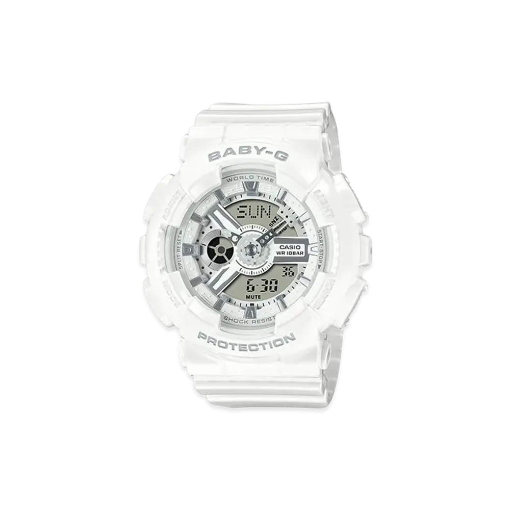 Casio G-Shock BA-110 Analog-Digi L Watch "White/Comb"