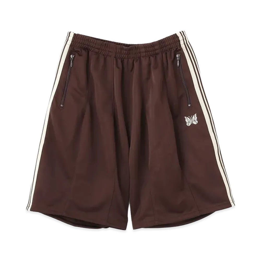 NEEDLES x BEAVER H.D Track Shorts - Poly Smooth "Brown"