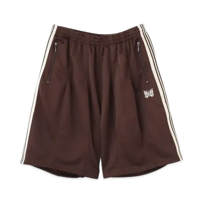 NEEDLES x BEAVER H.D Track Shorts - Poly Smooth "Brown"