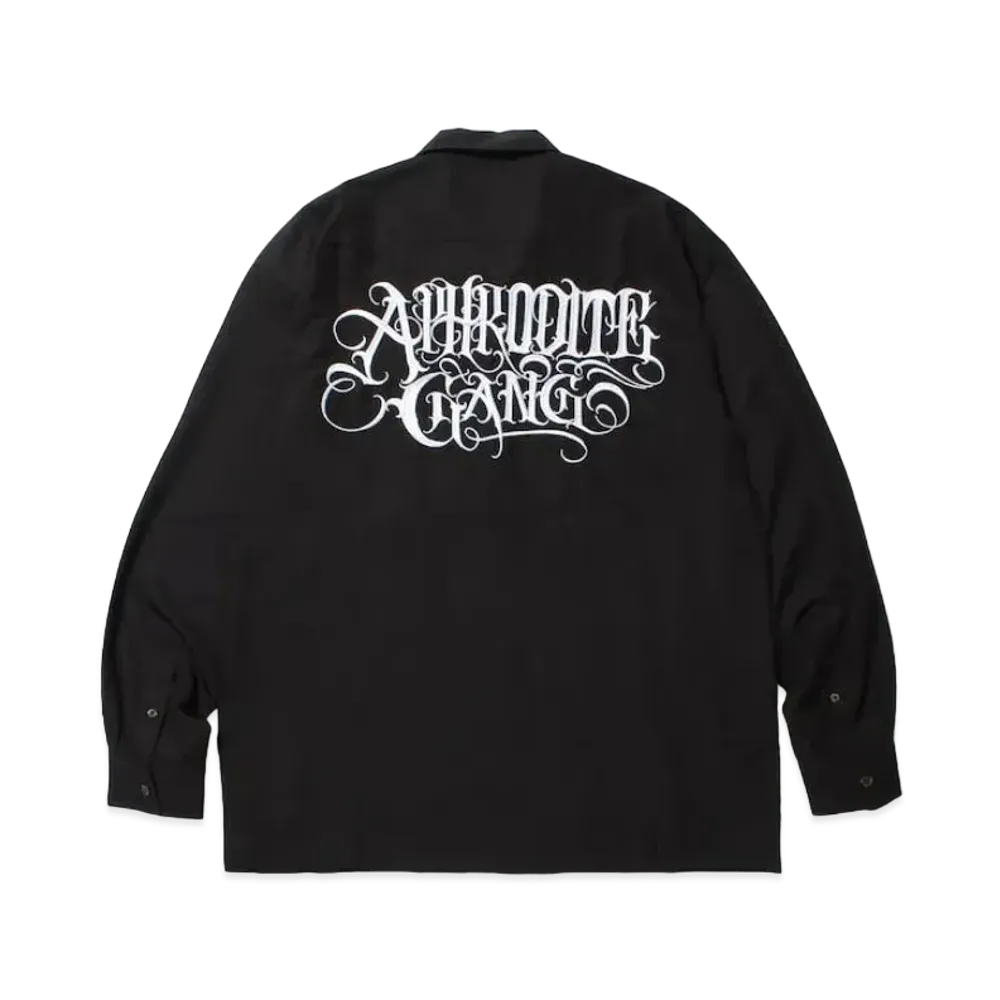 APHRODITEGANG Classic Logo L/S Open Collar Shirt "Black White"