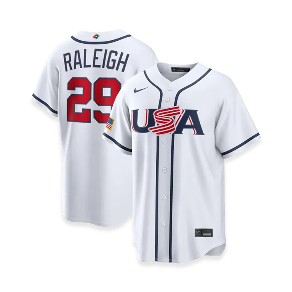 Nike 2026WBC World Baseball Classic Cal Raleigh USA Baseball Home Stadium Jersey "White"