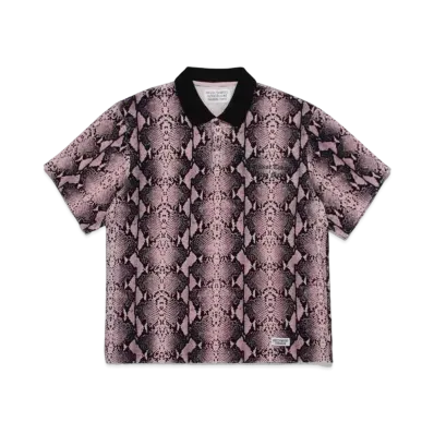 WACKO MARIA PYTHON VELOUR POLO SHIRT "Pink"