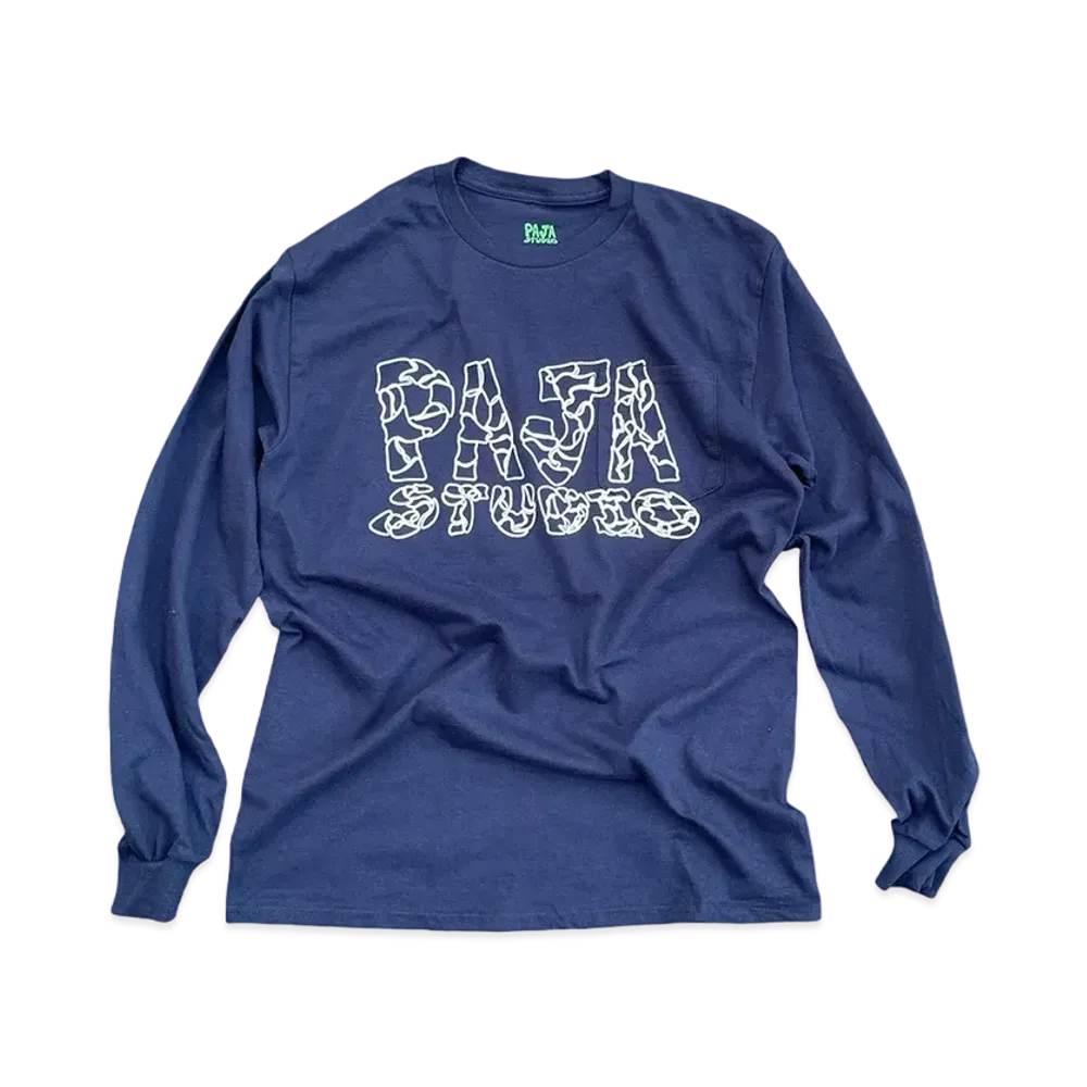 PAJA STUDIO Camo Pocket L/S Tee "Navy"