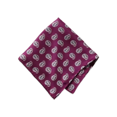 BEAMS Big Paisley Print Silk Handkerchief "Wine"