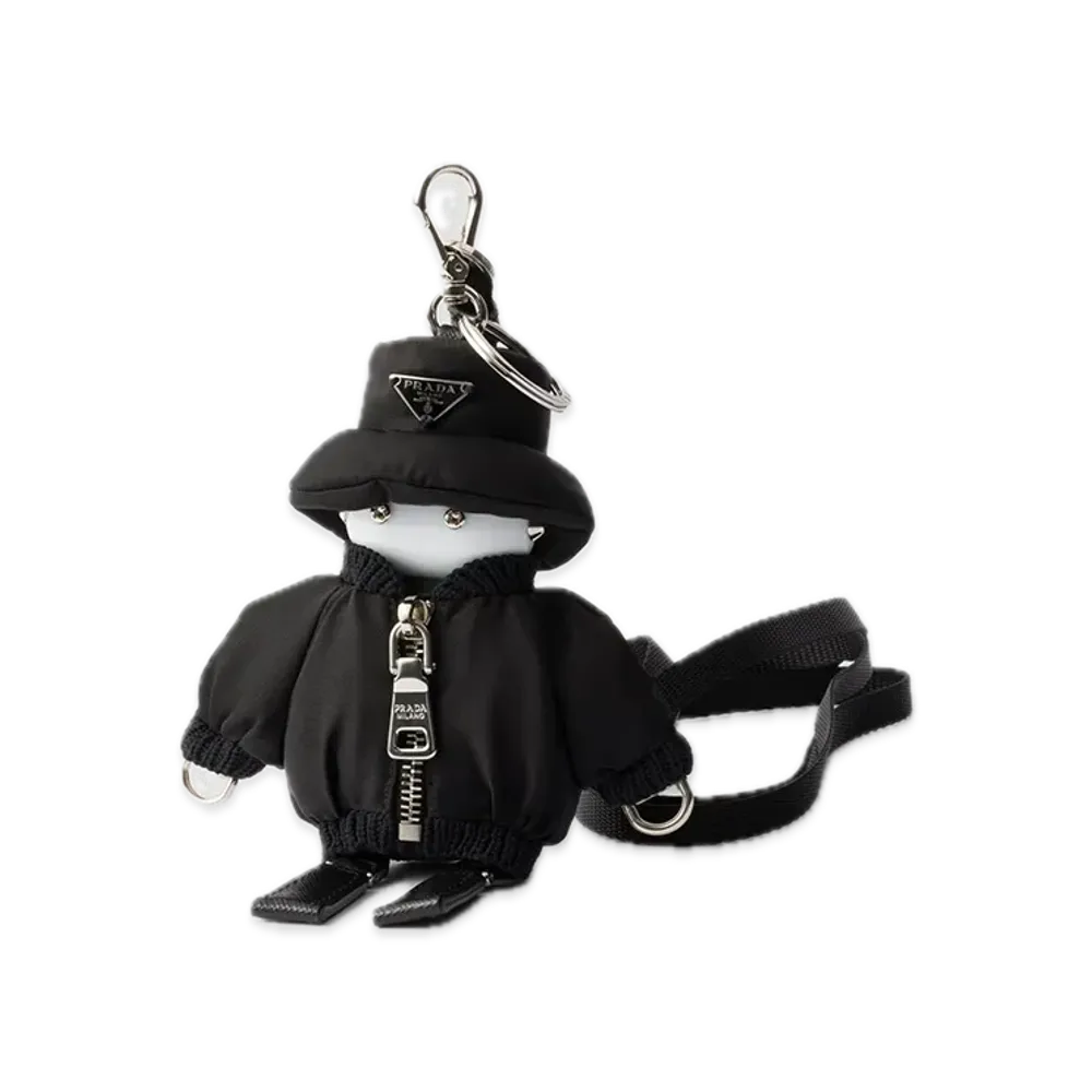 PRADA Soft Robot Re-Nylon Bag Charm "Black"