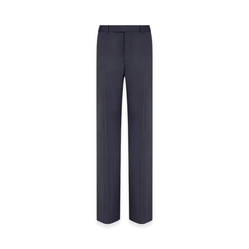 Dior Virgin Wool Twill Flared Pants "Navy Blue"